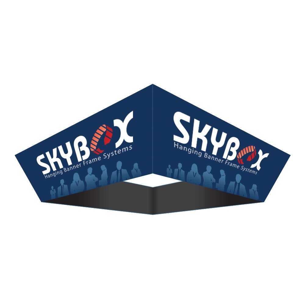 14x3.5 ft. Hanging Tapered Square — Single Sided Graphic Package with Black Back Fabric